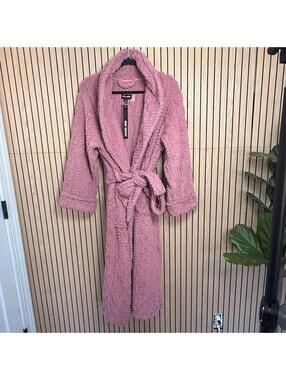 Room Service Cozy Pink Fleece Robe with Belt (Large, Pink, NWT)